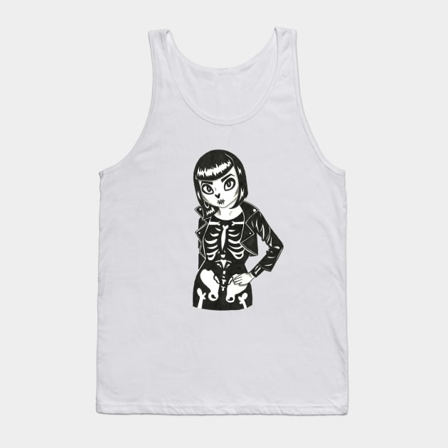 Rockabilly Skeleton Tank Top by conshnobre